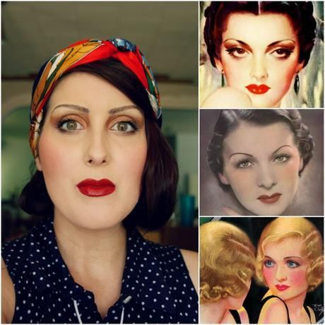 1930’s Makeup, 1930's Makeup, Cabaret Makeup, 30s Makeup, 1930s Makeup, Annie Jr, Fashion For School, Vintage Makeup Looks, Decades Fashion