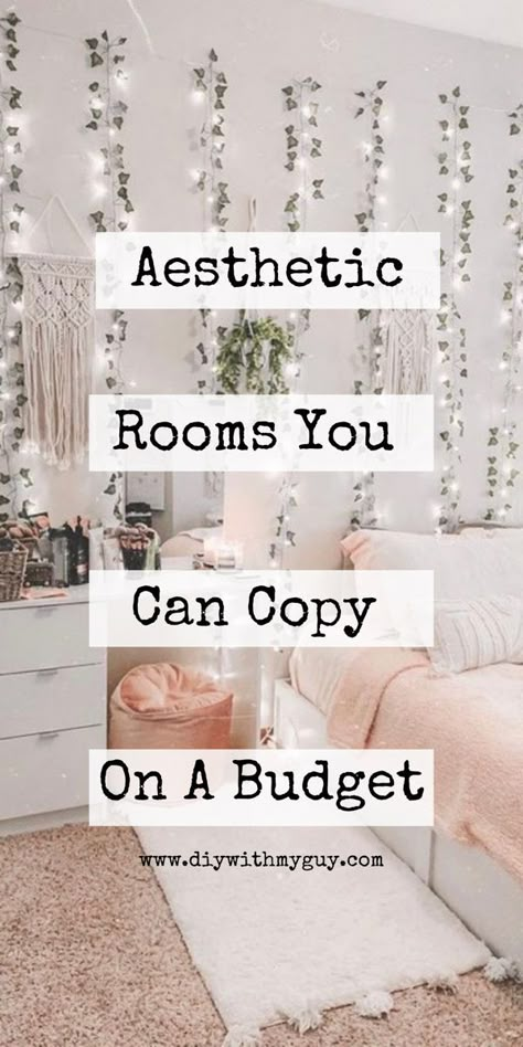 How To Make Aesthetic Room, Cute Aesthetic Room Decor Ideas, How To Make Your Room Look Aesthetic, How To Make Your Bedroom Aesthetic, Aesthetic Room Decoration Ideas, Room Ideas For Teens Girls Bedrooms, How To Design A Bedroom, Cute Teenage Girl Rooms, Room Decor Ideas Bedroom Aesthetic