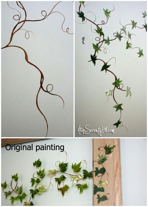 Ivy Wall, Home Decor Wallpaper, Wall Painting Decor, Wall Murals Painted, Painting Decor, Vine Wall, Wall Drawing, Wall Paint Designs, Decor Wallpaper