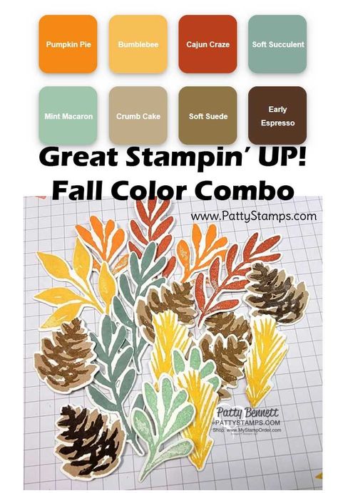 Fall Color Combinations, Patty Bennett, Crafting Techniques, Pretty Pumpkins, Fall Colours, Wink Of Stella, Stampin Up Christmas, Christmas Stamps, Thanksgiving Cards