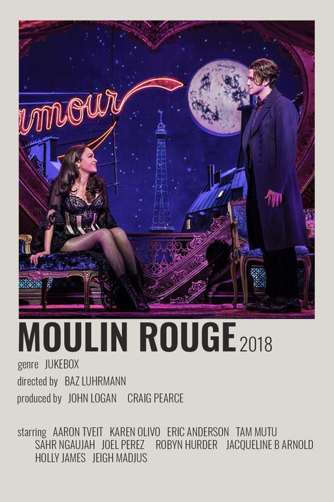 Moulin Rouge The Musical, Moulin Rouge Musical, Musical Theatre Posters, Broadway Posters, Aaron Tveit, Film Posters Minimalist, Musical Plays, Outdoors Tattoo, Movie Poster Wall