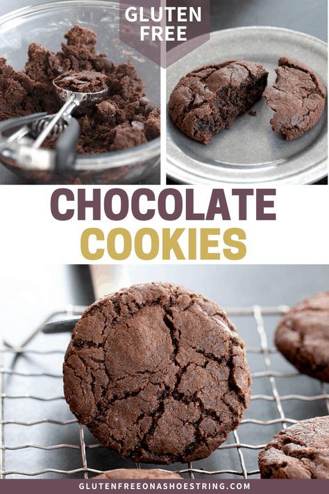 Chocolate Cookie Recipes Easy, Gluten Free Chocolate Cookies, Soft Cookie Recipe, Cookie Recipes Chewy, Chewy Chocolate Cookies, Dark Chocolate Cookies, Frozen Chocolate, Chocolate Cookie Recipes, Chocolate Craving