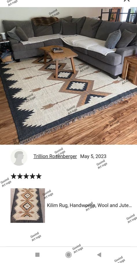 Kilim Rug, Handwoven, Wool and Jute Rug Handmade, Kilim Dhurrie Rug, Traditional Indian Jute Area Rug - Etsy Southwest Living Room, Modern Southwest Decor, Southwest Living, Western Rugs, Southwest Rugs, Jute Area Rug, Dhurrie Rug, Southwest Decor, Jute Area Rugs