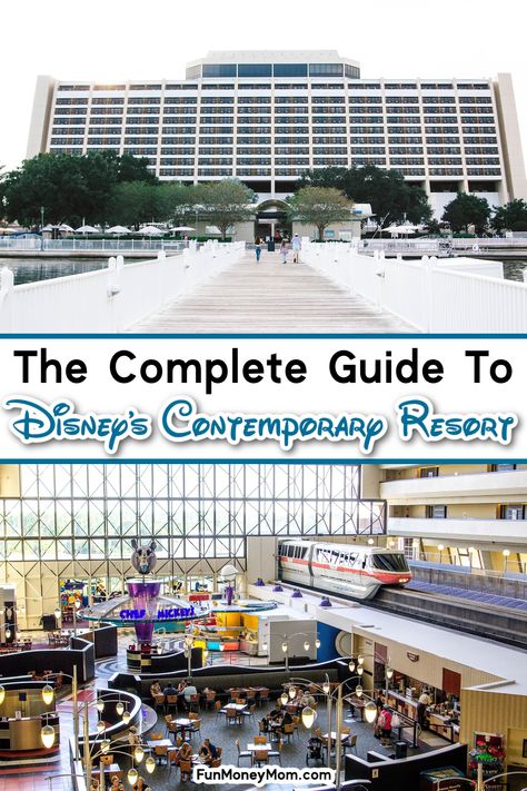 As one of the most recognizable resorts in Walt Disney World, the Contemporary Resort is also one of the most popular. With large, modern rooms, a variety of restaurants and close proximity to the Magic Kingdom, it's no wonder everyone loves staying at this luxury resort! Best Disney World Resorts, Disney Contemporary Resort, Florida Beaches Vacation, Plan A Vacation, Disney World Christmas, Disney World Hotels, Modern Rooms, Contemporary Resort, Family Friendly Hotels