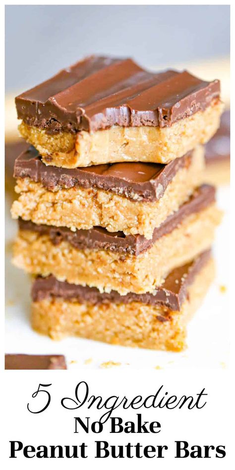 Peanut Butter Bars Recipe, Peanut Butter No Bake, Peanut Butter Bars, Peanut Butter Desserts, No Bake Bars, Easy Peanut Butter, Cookie Bar Recipes, Peanut Butter Recipes, Candy Recipes