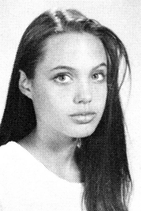 Dreaming of a big family Angelina Jolie (then Voight) as a sophomore in 1991 at Beverly Hills High School. She grew up in Los Angeles, the daughter of actor Jon Voight, and became a fashion model before moving to acting. Angelina Jolie Young, John Voight, Angelina Jolie 90s, Celebrity Yearbook Photos, Stars D'hollywood, Celebrity Yearbook, Yearbook Pictures, Young Celebrities, Ashton Kutcher