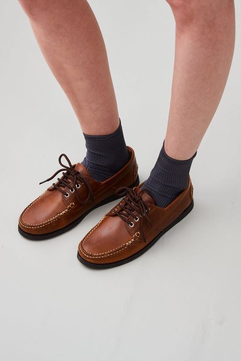 Brown boat shoes