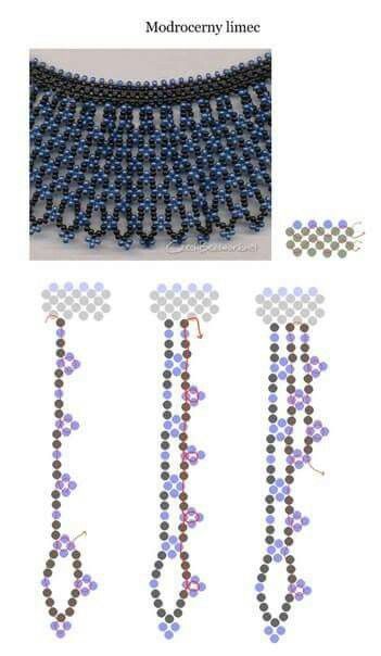 Diy Necklace Patterns, Seed Bead Tutorials, Beadwork Tutorial, Bead Weaving Tutorials, Beaded Necklace Patterns, Beading Netting, Bead Weaving Patterns, Beaded Jewelry Tutorials, Necklace Patterns