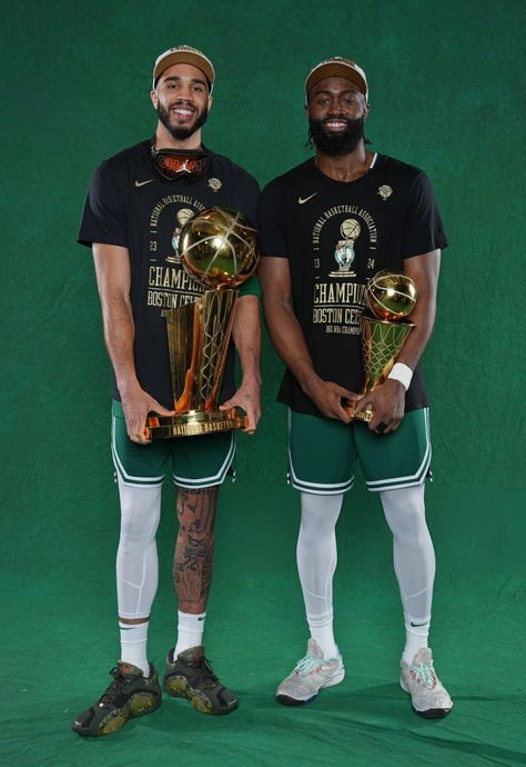 Boston Celtics Champions 2024, Jayson Tatum Jaylen Brown, Athlete Quotes, Celtics Basketball, Celtic Pride, Basketball Players Nba, Jaylen Brown, Jayson Tatum, Boston Sports