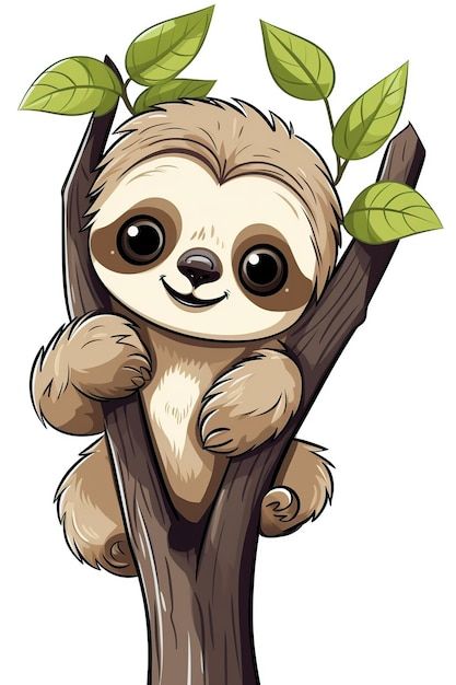 Sloth Pictures, Sloth Cartoon, Sloth Art, Baby Sloth, Flat Style, Painted Stones, Pictures To Draw, Stone Painting, Spirit Animal