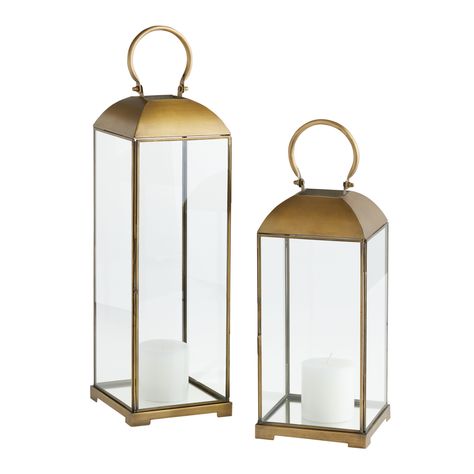 You'll love the Antique Brass and Glass Cargo Lantern at World Market. Browse our entire collection of WM Exclusive, available online or at one of our 270+ stores. Cost Plus World Market, Seasonal Home Decor, Tv Console, Easy Fall, Fall Table, Candle Lanterns, Nature Decor, World Market, Mirror Table