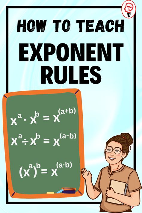 Once your students have mastered the basics of exponents, moving on to Exponent Rules can be a fun activity for your students. This is because, if they understand exponents, the exponent rules are fairly intuitive. Teaching Exponents Middle School, Fun Ways To Teach Exponents, Exponent Rules Activities, Math Secrets, Teaching Exponents, Multiplication Rules, Special Education Classroom Organization, Exponent Rules, Middle School Math Teacher