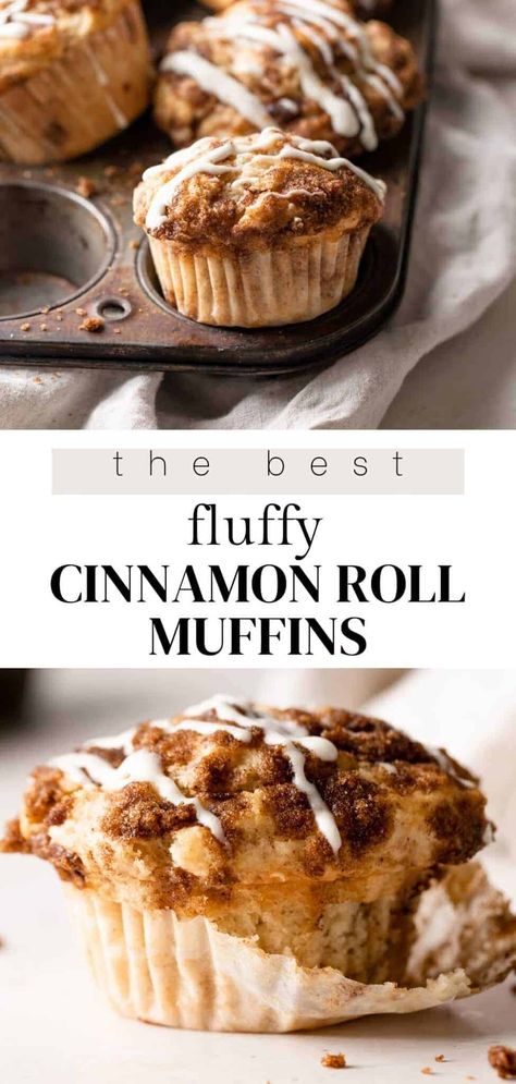 Cinnamon Scroll Muffins, Cinnamon Roll Muffins Easy, Jumbo Muffins Recipes, Jumbo Muffin Recipes, Roll Desserts, Cambrea Bakes, Fluffiest Cinnamon Rolls, Cinnamon Roll Muffins, Tin Recipes