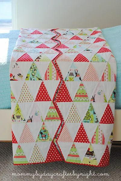 Over 30 Favorite Christmas Quilts | Quilting | Diary of a Quilter Modern Christmas Quilt, Christmas Quilt Blocks, Christmas Tree Quilt, Isosceles Triangle, Christmas Quilt Patterns, Quilt Care, Pinwheel Quilt, Holiday Quilts, Quilt Baby