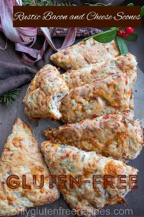 Gluten Free Cheese Scones, Gluten Free Savoury Scones Gluten Free Cheese Scones, Scones Gluten Free, Savoury Scones, Cheese Scone Recipes, Gluten Free Scones, Scones Easy, Cheese Scones, Savory Scones, Bacon And Cheese