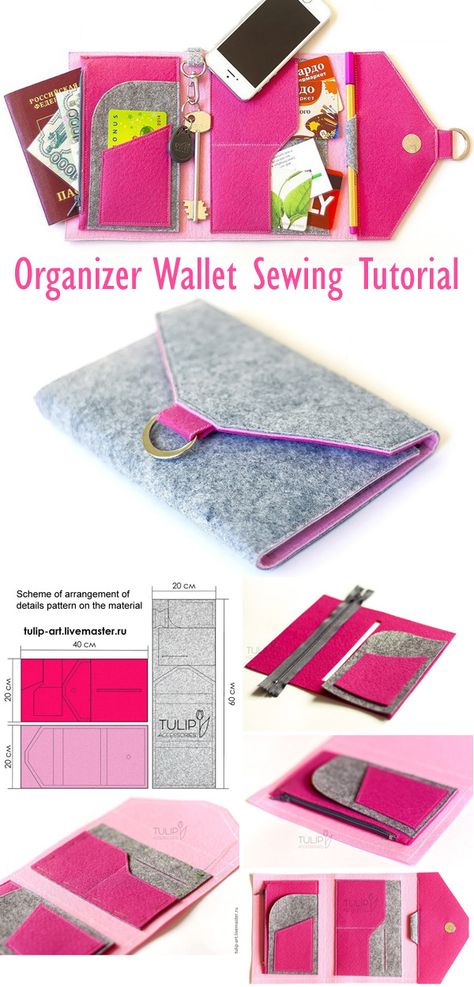 Travel Wallet Diy, Passport Holder Diy Sewing, Diy Travel Gifts, Purse Organizer Tutorial, Diy Travel Organizer, Diy Passport Holder, Planner Bag, Diy Purse Organizer, Wallet Diy