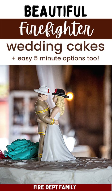 Firefighter Proposal Ideas, Firefighter Wedding Theme, Firefighter Grooms Cake Wedding, Fireman Wedding Ideas, Wedding Firefighter, Fireman Grooms Cake, Firefighter Grooms Cake, Fire Department Wedding, Firefighter Wedding Photos