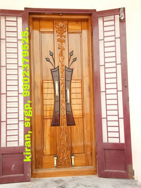 Single Exterior Doors, Tv Cabinet Design Modern, Ganpati Picture, Latest Door Designs, Windows Ideas, Main Doors, Door Grill, Bay Door, House Front Door Design