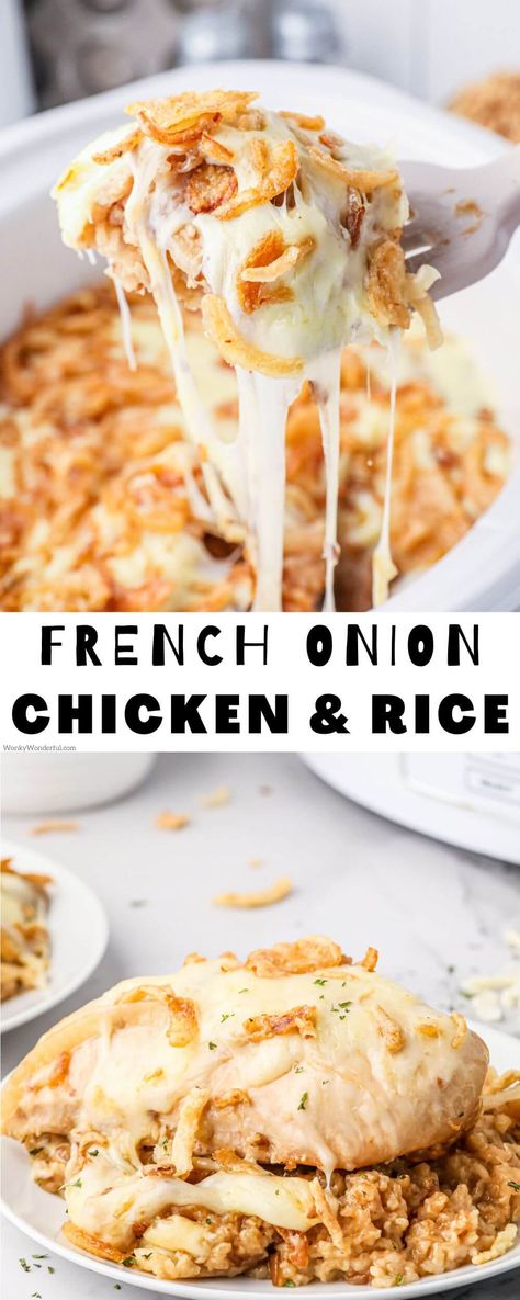 Crockpot Onion Chicken Recipes, Rice Dinner Recipes Crock Pot, Crockpot Chicken Recipes Onion Soup, Slow Cooker Onion Chicken, Crockpot Recipes Over Rice, Onion Dip Chicken Recipes, Slow Cooker French Onion Chicken And Rice, French Onion Dip Chicken Crockpot, Crockpot Lipton Onion Chicken