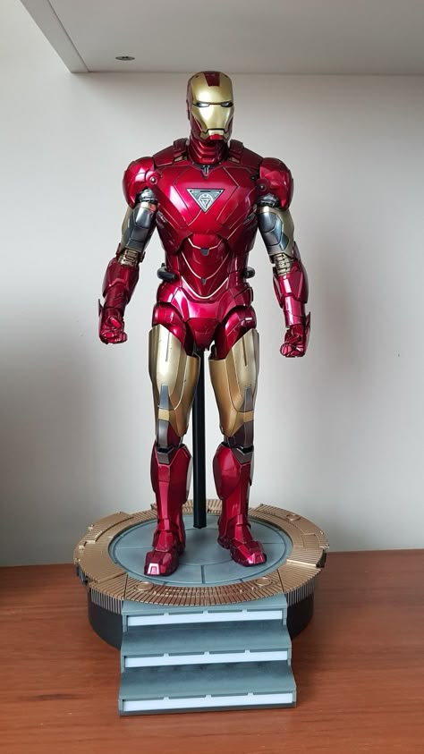 Iron Man Toys Action Figures, Iron Man Hot Toys, Gaming Bedroom, Mark 6, Toy Shelves, Iron Man Suit, Man Suit, Toy Cars For Kids, 1080p Anime Wallpaper