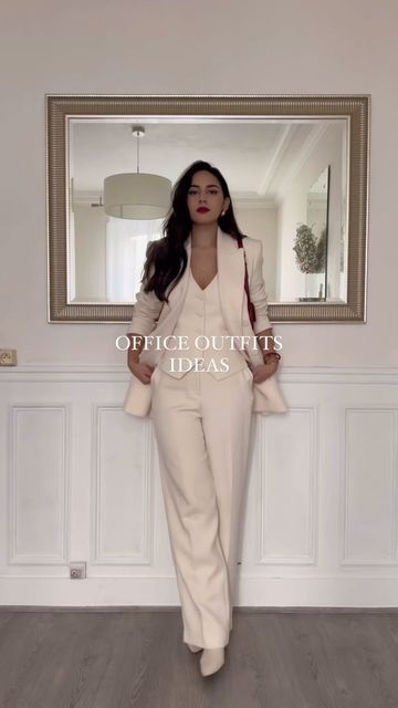 Zara Waistcoat, Stradivarius Bag, Instagram Office, Oversized Blazers, Cream Suit, 5 Outfits, Red A, Black Suit, Zara Shoes