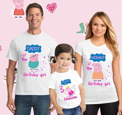 Peppa Pig Birthday Outfit, Bolo Da Peppa Pig, Peppa Pig Shirt, Peppa Pig Birthday Party Decorations, Peppa Pig Birthday Invitations, Peppa Pig Birthday Cake, Pig Birthday Cakes, Peppa Pig Family, Girls 3rd Birthday