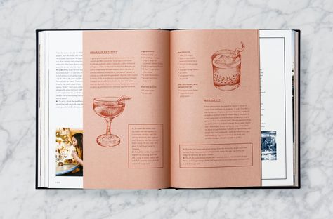 The Palomar Cookbook designed by Here. #print #design Recipe Editorial Design, Layout Editoriale, Recipe Graphic, Cocktail Book Design, Recipe Book Design, Restaurant Identity, Architecture Restaurant, Cookbook Design, Recipe Drawing