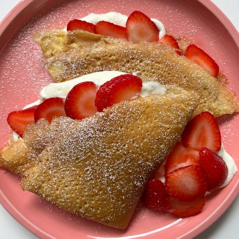 My crepe obsession continues!! This time, I made lacy @the_bojon_gourmet crepes with strawberries and whipped cream and it was just perfect :~) Gourmet Crepes, Crepes With Strawberries, Strawberries And Whipped Cream, Bojon Gourmet, Whipped Cream, Strawberries, Cream, On Instagram, Quick Saves