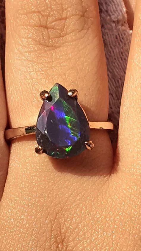 Black Opal Wedding Ring, Black Opal Engagement Ring, Engagement Ring Opal, Fire Opal Engagement Ring, Black Fire Opal, Gold Opal Ring, Opal Solitaire Ring, Rose Gold Opal Ring, Natural Opal Ring