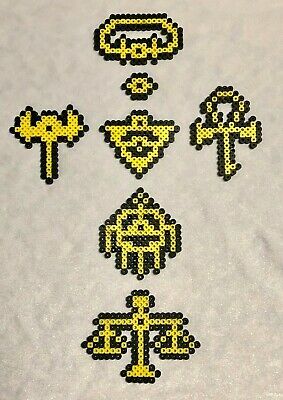 Yugioh Pixel Art, Yu Gi Oh Perler Beads, Jojo's Bizarre Adventure Cross Stitch, Perler Beads Final Fantasy Vii, Perler Beads Street Fighter, Dragon Quest Perler Beads, Doodle Frame, Fuse Bead Patterns, Diy Perler Beads