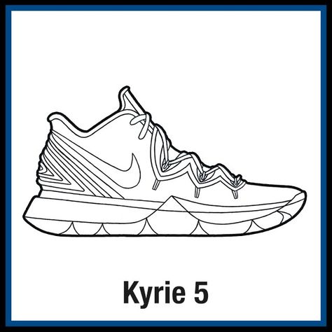 Nike - KicksArt Basketball Shoes Drawing, Basketball Coloring Pages, Kyrie Irving Shoes, Shoe Drawing, Basketball Drawings, Basketball Signs, Nike Kyrie 5, Shoe Template, Kyrie 5