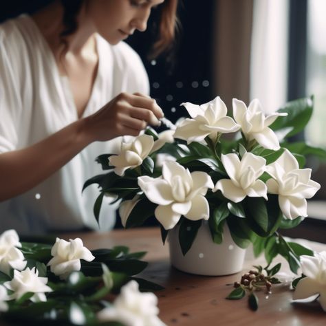 Enchanting Wedding Décor: Elevate with Elegant White Gardenias Gardenia Floral Arrangement, Gardenia Wedding Centerpieces, Gardenia Arrangement, Enchanted Wedding Decor, Gardenia Wedding, Wedding Ambiance, Enchanting Wedding, White Gardenia, Enchanted Wedding