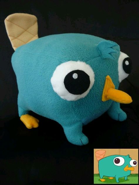 Platypus Plush, Phineas E Ferb, Phineas Y Ferb, Perry The Platypus, Plushie Patterns, Sewing Stuffed Animals, Phineas And Ferb, Platypus, Plush Pattern