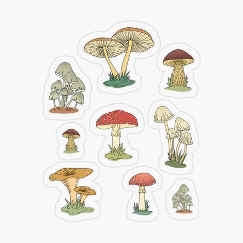 Thanksgiving Aesthetics, Mushroom Stickers, Forest Mushrooms, Stickers Ideas, Fall Forest, Stickers Printable, Bullet Journal Stickers, Aesthetic Stickers, Journal Stickers