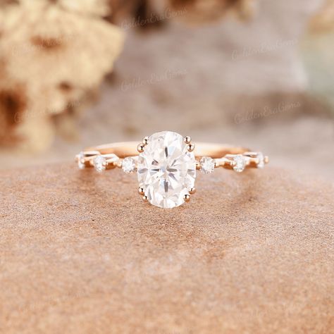 Oval Moissanite engagement ring Classic Rose gold engagement ring Vintage engagement ring Delicate diamond ring Anniversary promise ring Engagement Ring Delicate, Gold Engagement Ring Vintage, Engagement Ring Classic, Oval Moissanite Engagement Ring, Rose Gold Engagement Ring Vintage, Future Engagement Rings, Moissanite Engagement Ring Oval, Vintage Engagement Ring, Engagement Ring Vintage