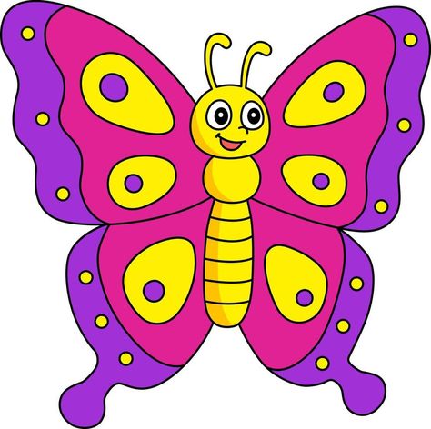 mariposa dibujos animados color clipart ilustración Butterfly Cartoon Images, Butterfly Drawing Images, Hungry Caterpillar Craft, Hand Art Kids, Cartoon Butterfly, Butterfly Kids, Butterfly Images, Butterfly Illustration, Drawing Clipart