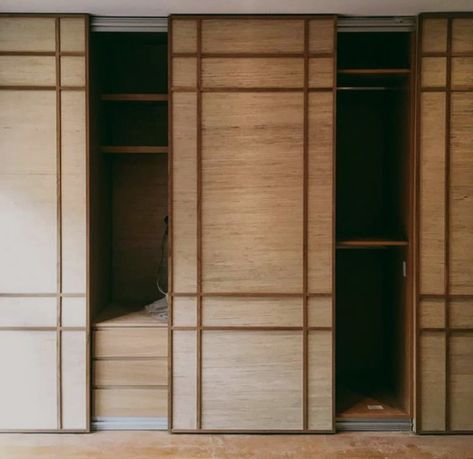 Japanese Closet, Sliding Wardrobe Design, Japandi Bedroom, Bedroom Wardrobe Design, Bedroom Built In Wardrobe, Japanese Bedroom, Drawing Room Decor, Wardrobe Door Designs, Wardrobe Interior Design