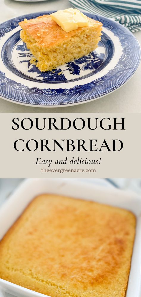 Sourdough Starter Cornbread, Cornbread Sourdough Discard, Sour Dough Cornbread, Sourdough Discard Cornbread Recipe, Easy Sourdough Discard Bread, Cornbread Sourdough, Sourdough Discard Cornbread, Discard Cornbread, Sourdough Cornbread Recipe