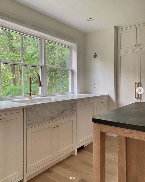 Tiny Cottage Kitchen, Above Kitchen Sink, Tudor Kitchen, Cottage Makeover, Cast Iron Sink, Pantry Remodel, Apron Front Sink, Kitchen Nook, Undermount Sink