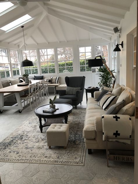 Conservatory Ideas Interior, Solarium Room, Sunroom Dining Room, Sunroom Dining, Living Room Addition, Conservatory Ideas, Ranch House Remodel, Banquette Seating In Kitchen, Sunroom Addition