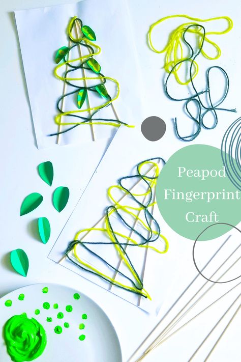 Preschoolers will have fun making this super cute pea pod craft using their finger art! This fingerprint craft is sure to delight young children. Peas In A Pod Craft, Fun Preschool Crafts, Paper Butterfly Crafts, Fingerprint Crafts, Finger Art, Free Printable Games, Alphabet Crafts, Spring Crafts For Kids, Peas In A Pod