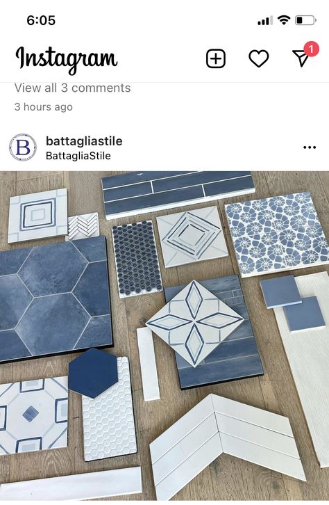 White Bathroom Mood Board, Small Half Bath Ideas, Tile Mood Board, Wc Tiles, Navy And White Bathroom, Bathroom Palette, Blue Tile Floor, Bathroom Mood Board, Small Half Bath