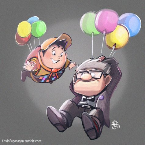 Up Characters Pixar Drawing, Up Fanart, Up Pixar, Disney Doodles, Easy Disney Drawings, My Favorite Movies, Birthday Painting, Doodle Characters, Disney Pixar Up