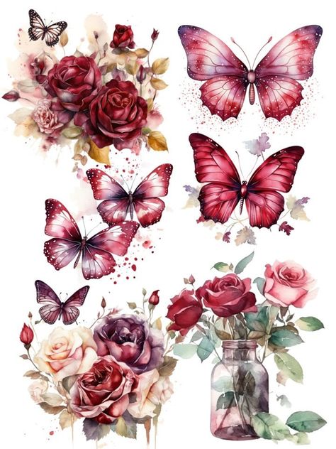 Paper Projects Diy, Decoupage Crafts, Rose Clipart, Rice Paper Decoupage, Craft Card, Iron Orchid Designs, Diy Upcycle, Upcycle Projects, Flower Clipart