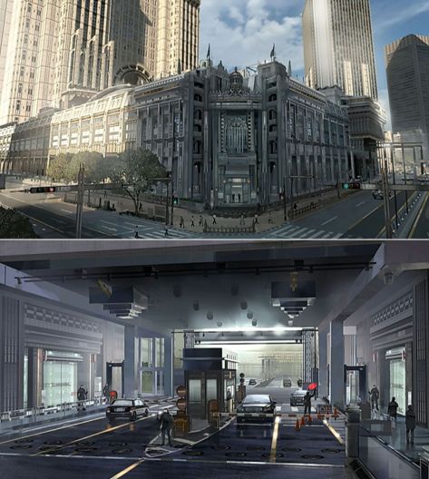 the art of Final Fantasy XV Magnificent Architecture, Building Reference, City Environment, Tower City, City Project, City Theme, Art Final, Future Buildings, Sci Fi City