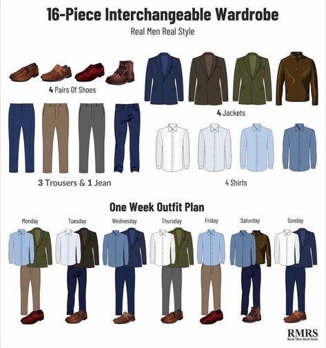 Interchangeable Wardrobe, Business Casual Attire For Men, Guys Fashion Casual, Mens Smart Casual Outfits, Mens Business Casual Outfits, Minimalist Fashion Men, Classy Outfits Men, Gents Fashion, Dress Suits For Men