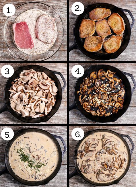 Mushroom Onion Pork Chops, Mushroom Cream Sauce For Pork Chops, Mushroom And Pork Chops, Pork Mushroom Cream Sauce, Pork With Mushrooms, Pork Chops And Mushrooms Recipes, Pork Chop Mushroom Recipes, Pork And Mushroom Recipes, Mushroom Pork Chop Recipes