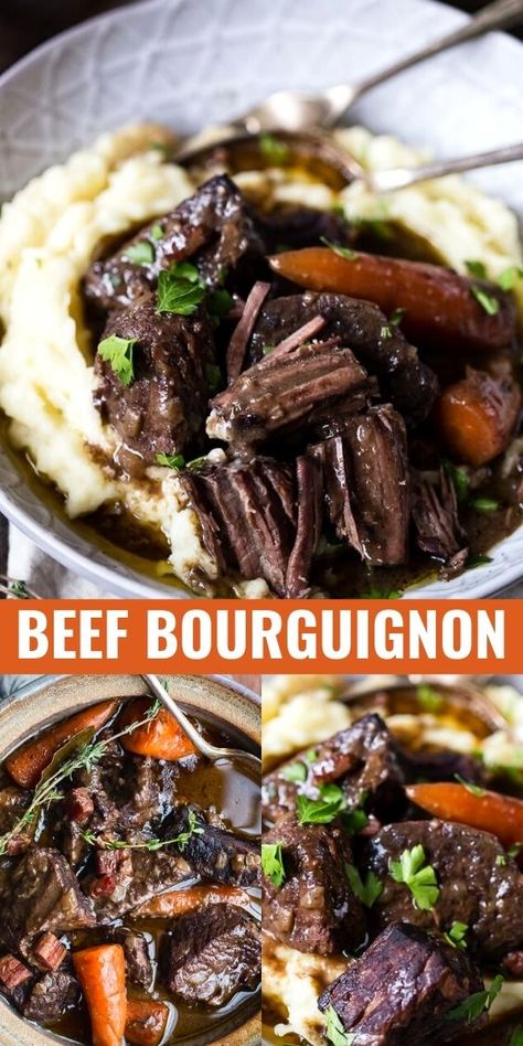 Beef Braised, Slow Cook Beef Stew, French Beef Stew, Beef Bourguignon Recipe, Crockpot Beef Stew, Stew Crockpot, Stew Beef, Crockpot Recipes Beef Stew, Stew Meat Recipes