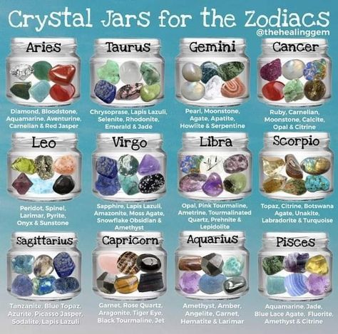 Crystal Substitutions, Crystal Jars, Aquarius And Sagittarius, Crystal Healing Chart, Witch Spell Book, Crystals Healing Properties, Spiritual Crystals, Crystal Therapy, Crystal Healing Stones