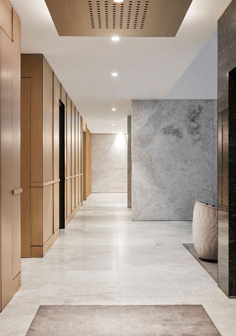 The Grace Albert Park by Fender Katsalidis Architects – Project Feature – The Local Project Residential Lobby Design, Ceiling Paneling, Lobby Designs, Luxurious Kitchens, Clubhouse Design, Australian Interior, 2 Pac, Retirement Living, Australian Interior Design